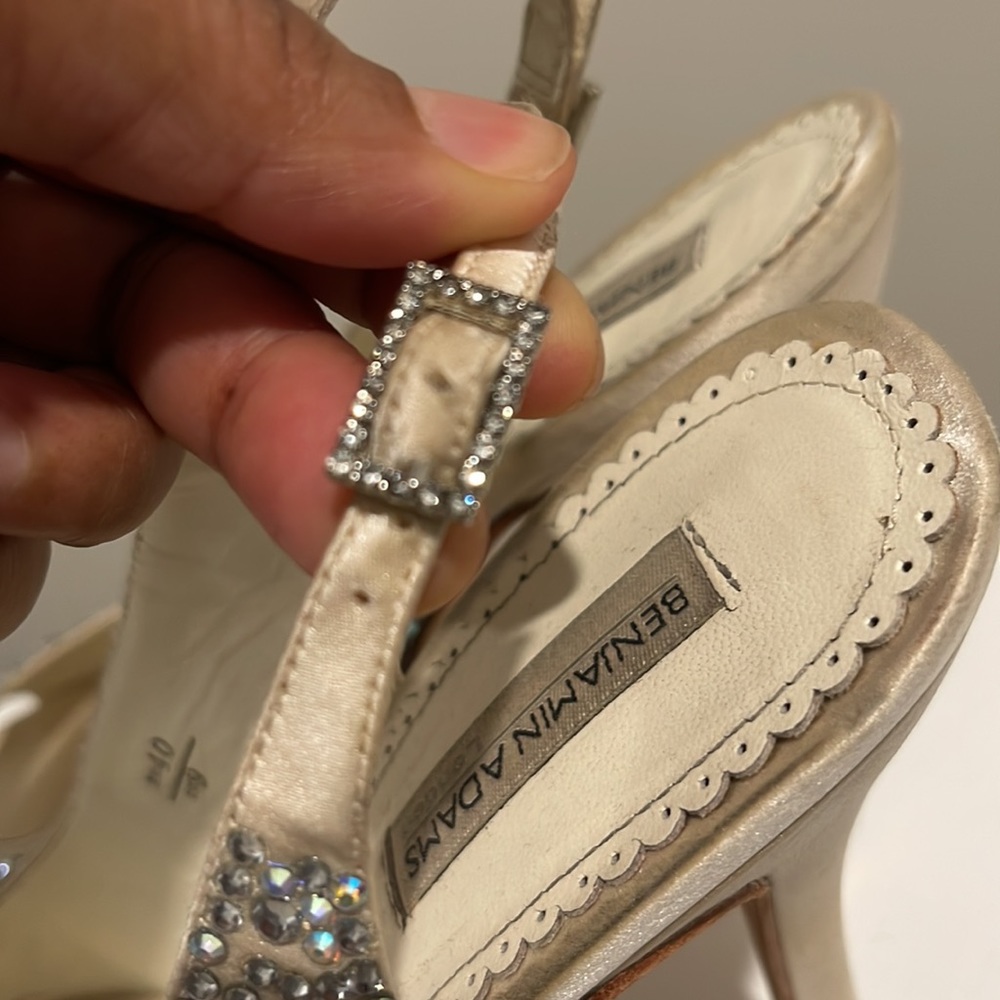 Benjamin Adams Sparkly Ivory Wedding Shoes - Picture 9 of 17